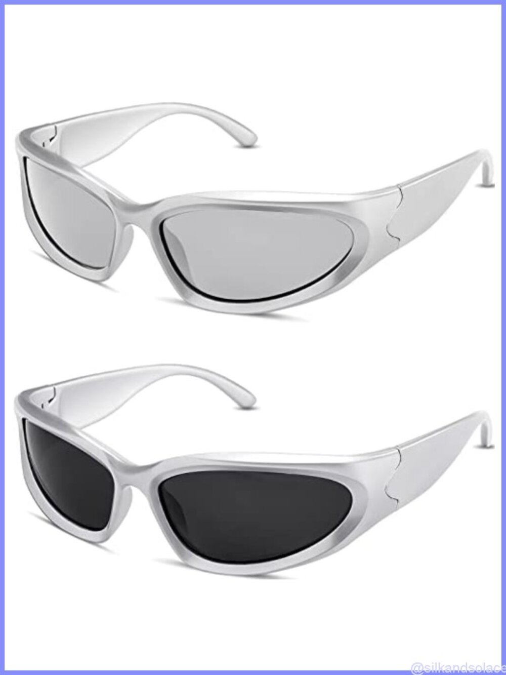 Wrap Around Sunglasses Retro 90s Oval Full Frame UV Protection